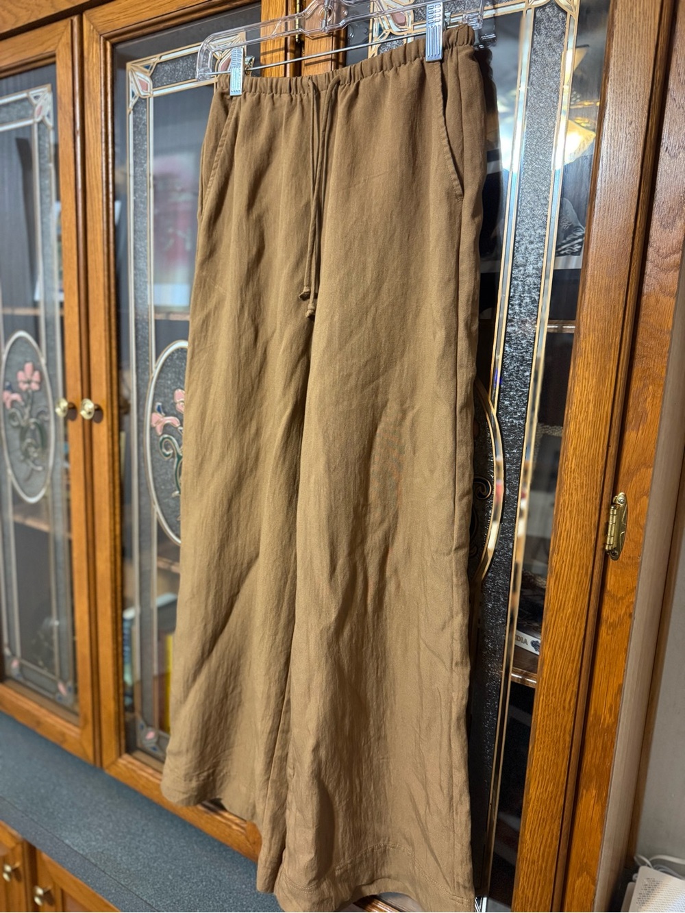 Z Supply Relaxed Wide-Leg Drawstring Pants - Brown